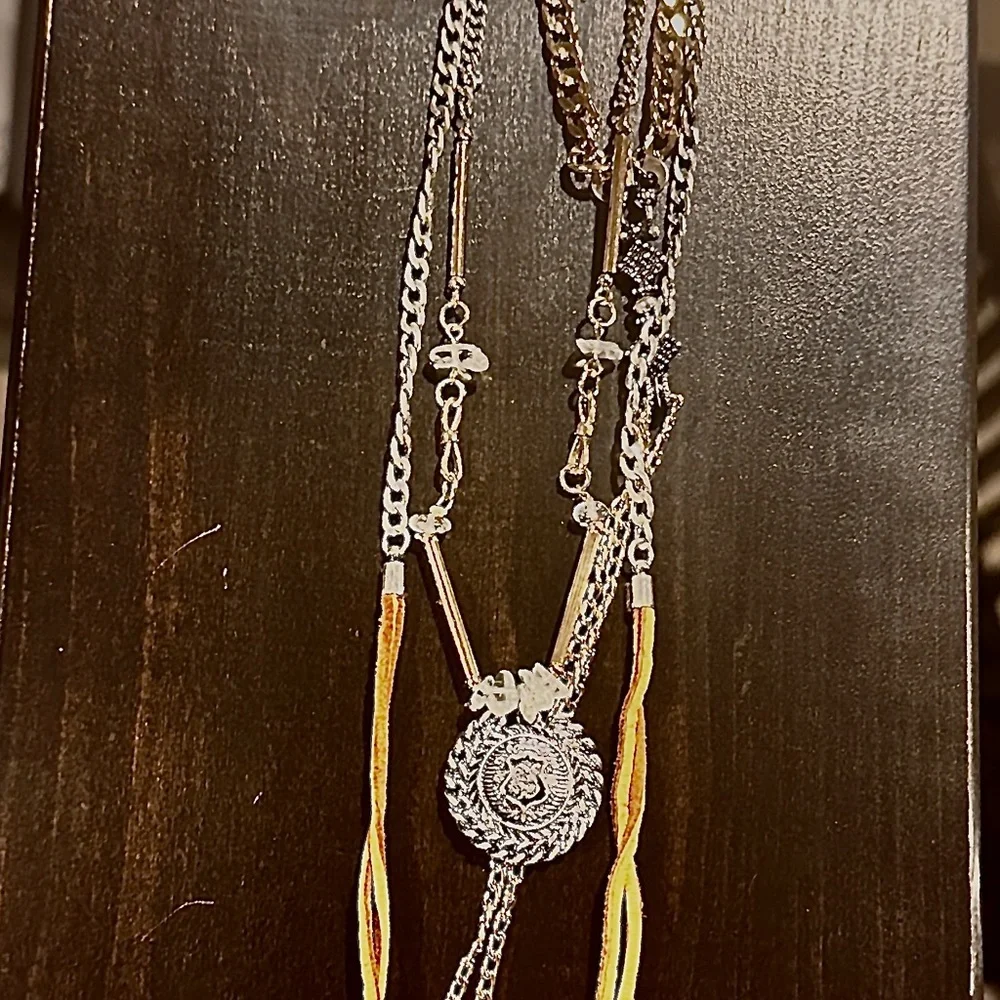 Free People Silver and Gold Layered Necklace - Picture 3 of 4